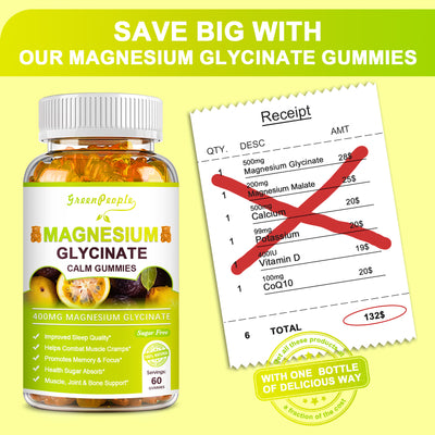 GREENPEOPLE Passion Fruit Flavor Magnesium Glycinate Gummies