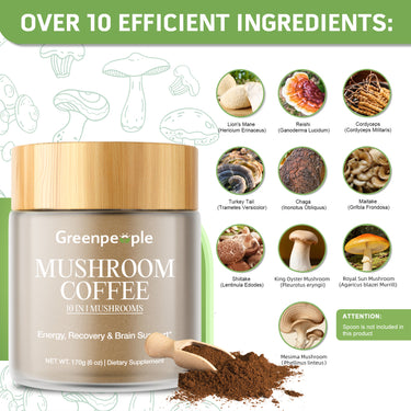 GREENPEOPLE Mushroom Blend Powder Supplement for Coffee & Smoothies - GreenPeople
