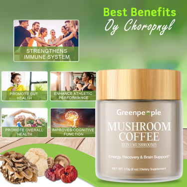 GREENPEOPLE Mushroom Blend Powder Supplement for Coffee & Smoothies - GreenPeople