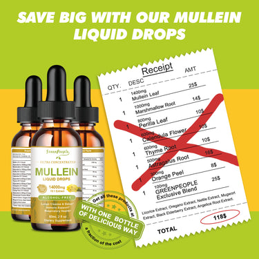 GREENPEOPLE Mullein Flavor Drops Supplement with Calendula & Elderberry