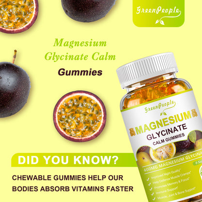 GREENPEOPLE Passion Fruit Flavor Magnesium Glycinate Gummies