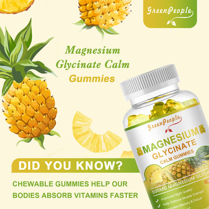 GREENPEOPLE Pineapple Flavor Magnesium Potassium Supplement Gummies Sugar Free