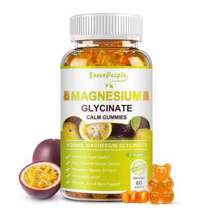 GREENPEOPLE Passion Fruit Flavor Magnesium Glycinate Gummies