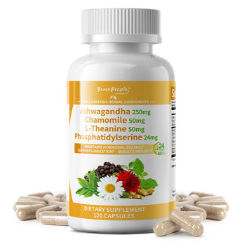 Cortisol Balance Support Vegan Capsules– 5000mg Ashwagandha + Magnesium Glycinate