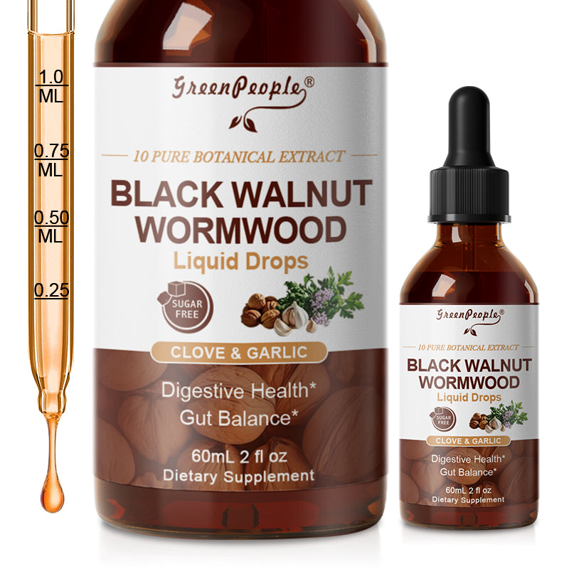 GreenPeople Black Walnut & Wormwood Tincture with Oregano, Garlic & Berberine – Liposomal Herbal Drops for Digestive Cleanse & Gut Balance (98% Absorption) - GreenPeople