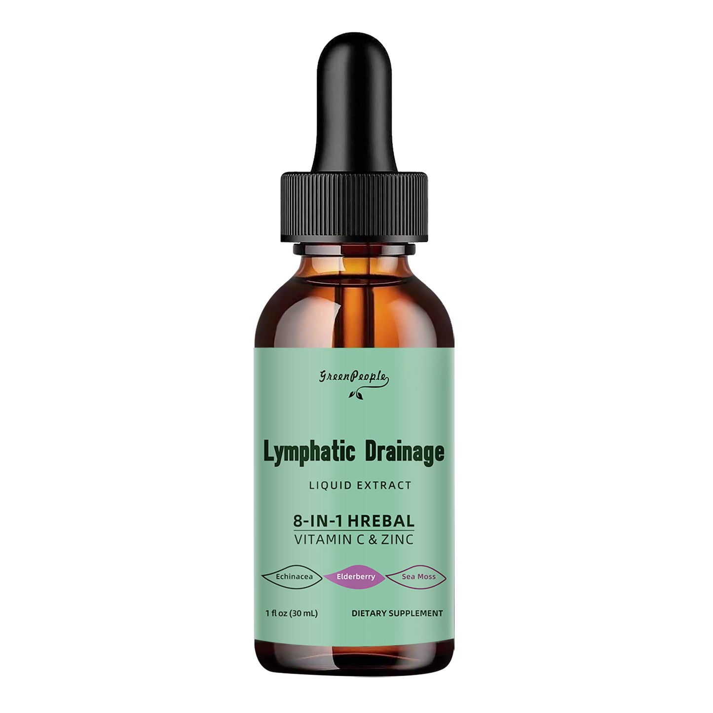 Lymphatic Drainage Supplements Drops - 10-in-1 Vegan Lymphatic Support Supplement - Lymphatic Cleanse with 1000mg Echinacea & Elderberry - Immune Support - Vegan, Non-GMO (1 fl oz, 2 Pack)