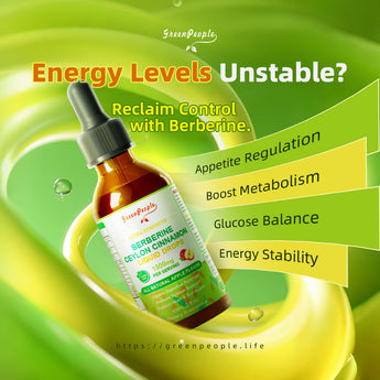 GREENPEOPLE (2 Packs) Berberine Liquid Supplement with Ceylon Cinnamon Berberine Drops 1500mg