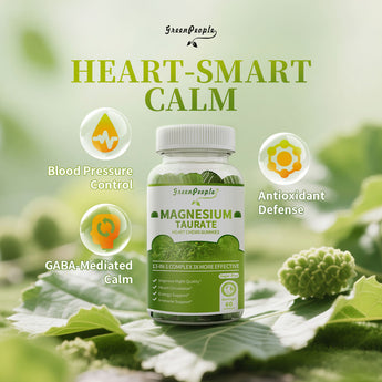 Magnesium Taurate Gummies, 13-in-1 Complex - Heart Support, Better Sleep, Immune Support, Sugar Free, High Absorption Magnesium Supplement, Matcha Flavor, 60 Gummies