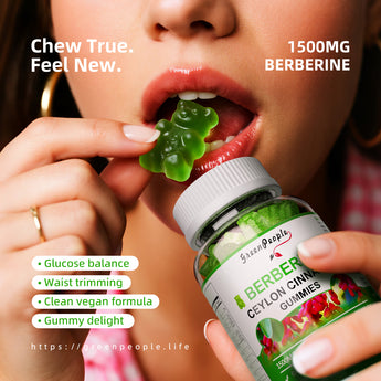 GreenPeople Berberine Ceylon Cinnamon Gummies Apple Flavor 2 Packs