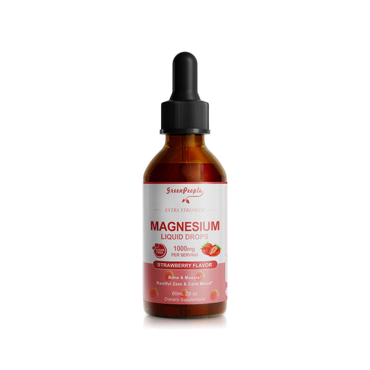 1000mg Liquid Drop Magnesium Complex with D3, K2 & B6 for Sleep Sugar-Free Strawberry Flavor