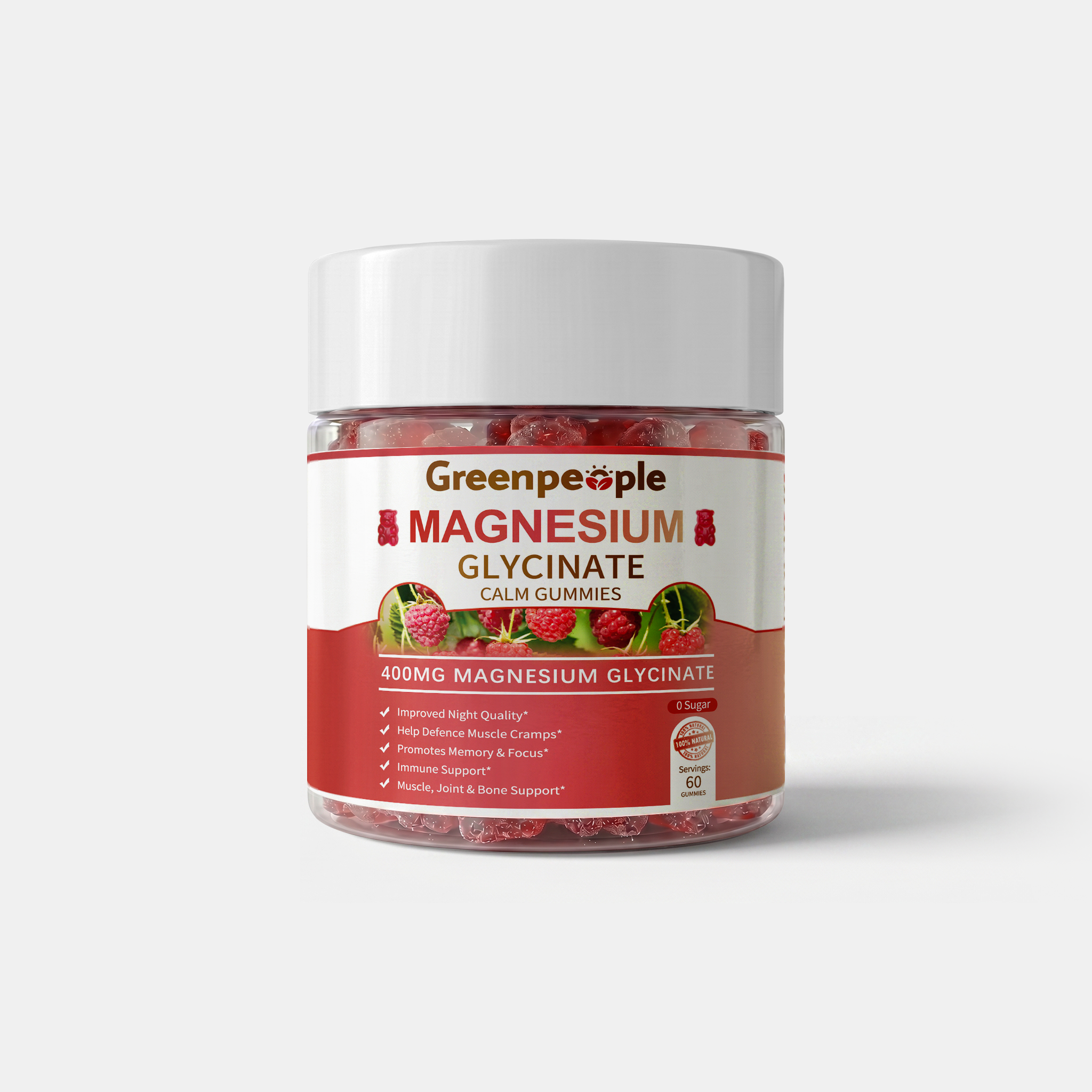 Magnesium Glycinate  Calm Gummies 400mg | 60 counts