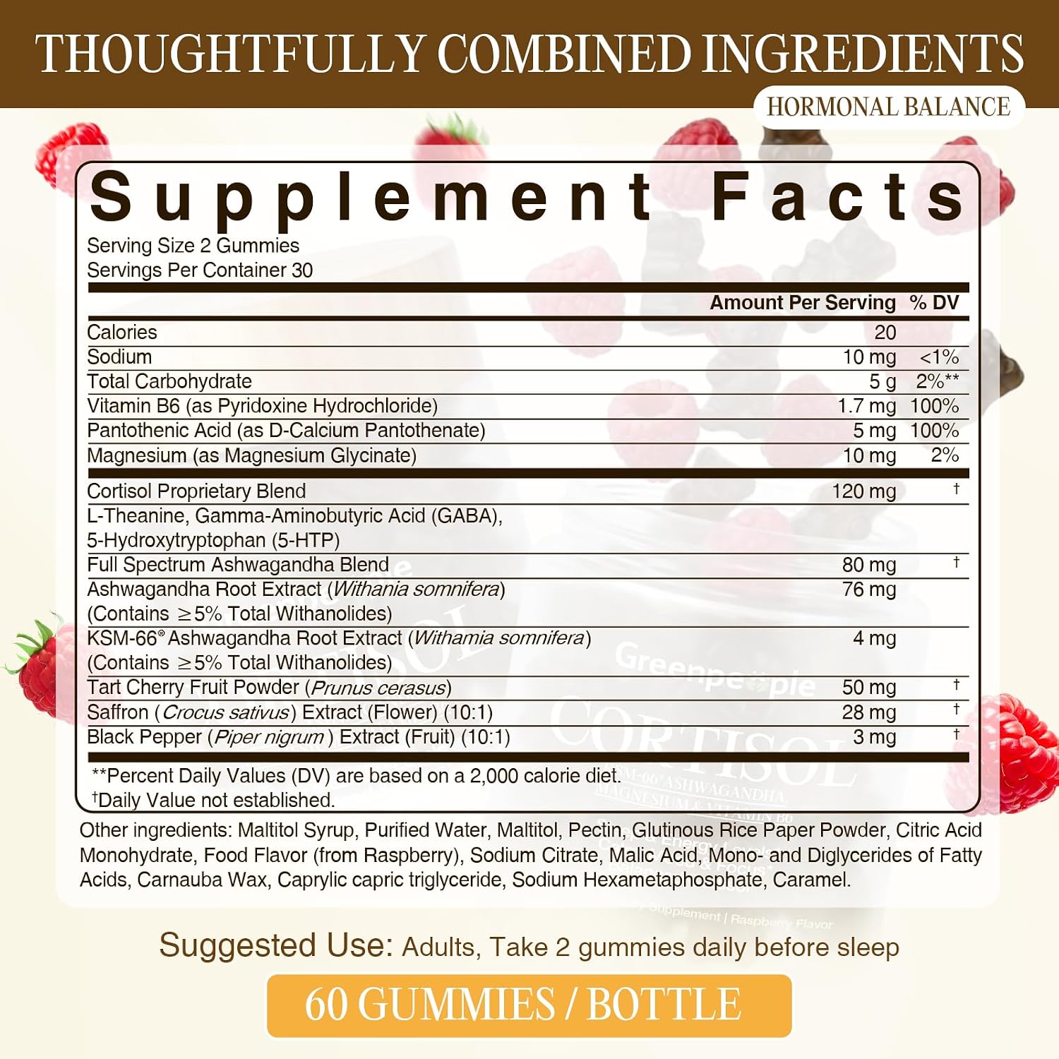 Cortisol Balance Sleep Gummies | Precise Night Recovery (60 Count)