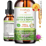 GreenPeople 16-in-1 Liver Support Liquid Drops with milk thistle seed extract, 2 fl oz bottle for liver cleansing and health.
