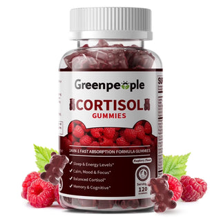 GreenPeople Cortisol Supplements for Women | Cortisol Support Gummies | 14-in-1 Fast Absorption Formula | Sleep & Energy Support | 120CT - GreenPeople