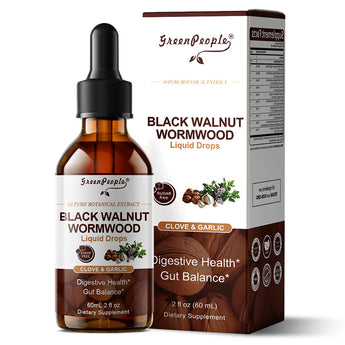 GreenPeople Black Walnut & Wormwood Tincture with Oregano, Garlic & Berberine – Liposomal Herbal Drops for Digestive Cleanse & Gut Balance (98% Absorption)