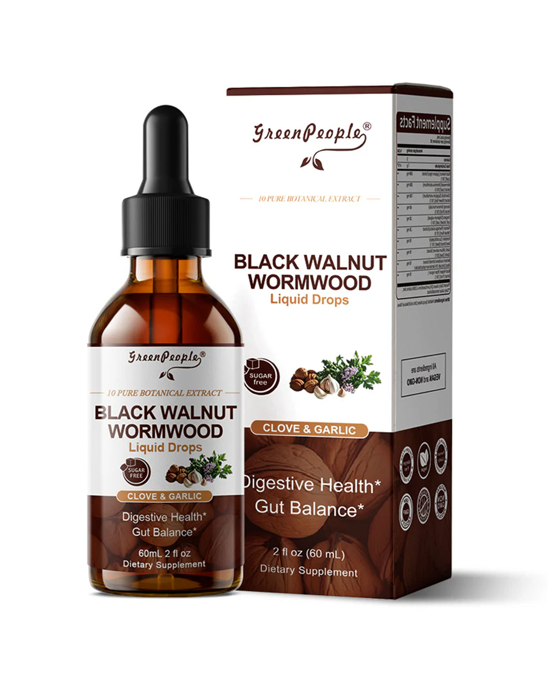 GreenPeople Black Walnut & Wormwood Tincture with Oregano, Garlic & Berberine – Liposomal Herbal Drops for Digestive Cleanse & Gut Balance (98% Absorption) - GreenPeople