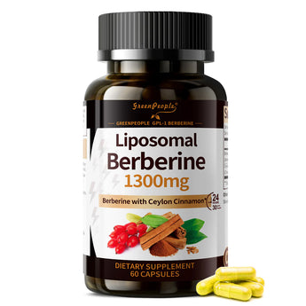 Liposomal Berberine HCl 1300mg with Ceylon Cinnamon – High Absorption, AMPK & GLP-1 Activator – 60 Vegan Capsules