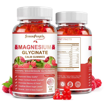 Magnesium Gummies 400mg Supplement Supports Calm Mood,Muscle,Bone,Sleep Health,60 Count