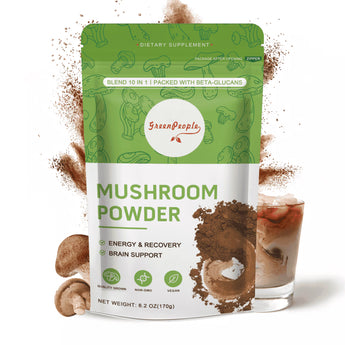 Mushroom Coffee- 10 Mushroom Blend Plus Cordycepsour Superfood Powder- 6.2oz (60 Servings) by Greenpeople