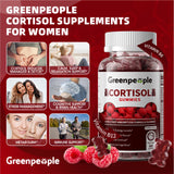 GreenPeople Cortisol Supplements for Women | Cortisol Support Gummies | 14-in-1 Fast Absorption Formula | Sleep & Energy Support | 60CT - GreenPeople