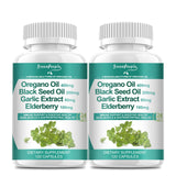 GreenPeople Oregano Oil Complex – 120 Vegan Capsules, Immune & Digestive Support Supplement 2 Bottles