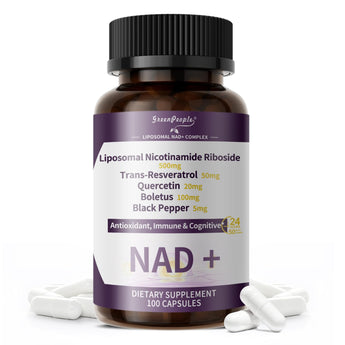 GreenPeople Liposomal NAD Supplement bottle on white background