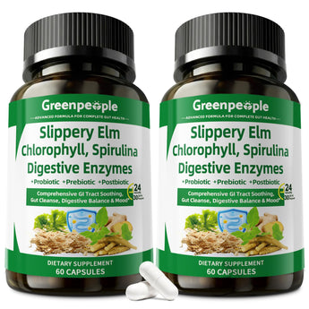 GreenPeople 4-in-1 gut-brain restore supplement with 120 capsules, featuring probiotics, postbiotics, and digestive enzymes.