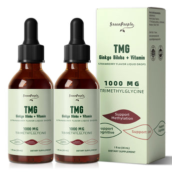 TMG Liquid Drops 1000mg - 16-in-1 Trimethylglycine for Energy, Liver & Methylation | Vegan, Strawberry Flavor