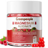 GREENPEOPLE Magnesium Glycinate Gummies 400mg 2-Pack, Sugar-Free Raspberry Flavor