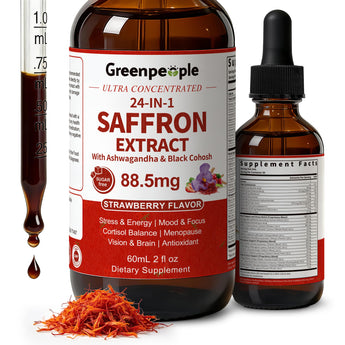 GreenPeople24-in-1 Saffron Extract Drops – Advanced Mood Support, Stress Relief & Focus Formula (2 fl oz)