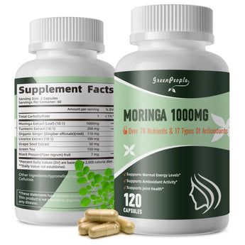 Liposomal Moringa Capsules 1500mg – 98% Absorption Superfood Supplement | Immune, Gut, Energy, Skin Support – 120 Vegan Capsules, Non-GMO