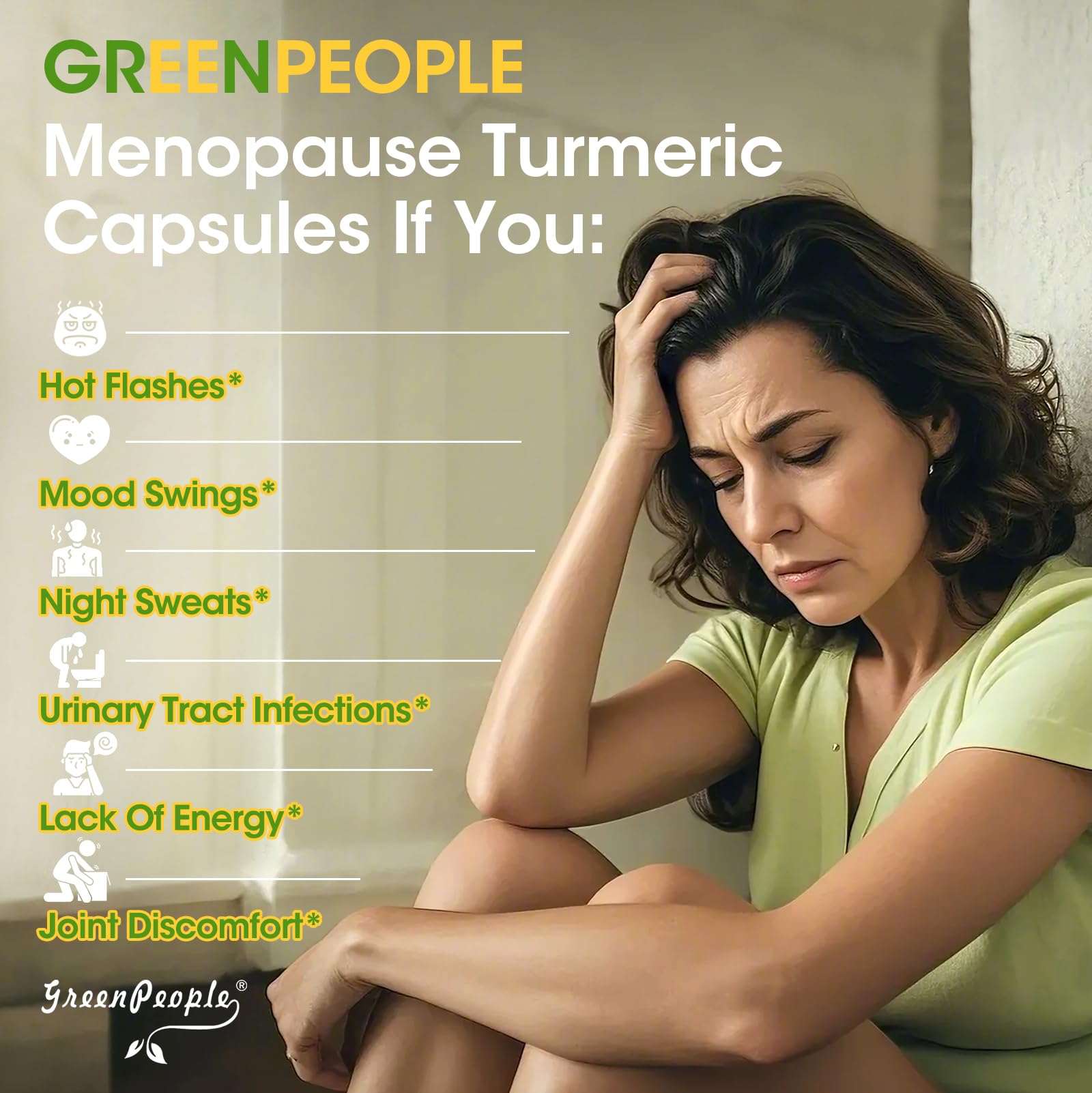 Menopause Support for Women – Estrogen Balance with Black Cohosh, Ashwagandha & Turmeric – Hot Flash & Mood Relief – 120 Vegan Capsules - GreenPeople