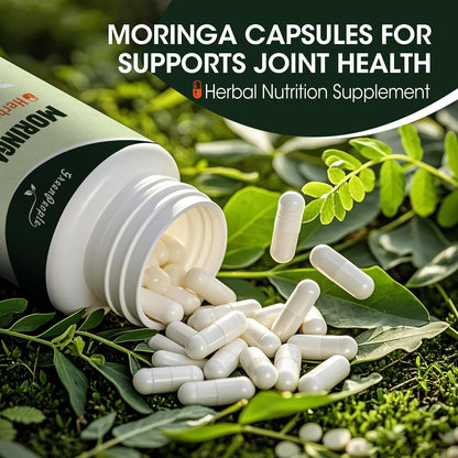 GreenPeople Moringa 1500mg Pure Capsules Supplement Supports Energy, Skin Health, Gut Health with Essential Vitamins & Amino Acids 180pcs