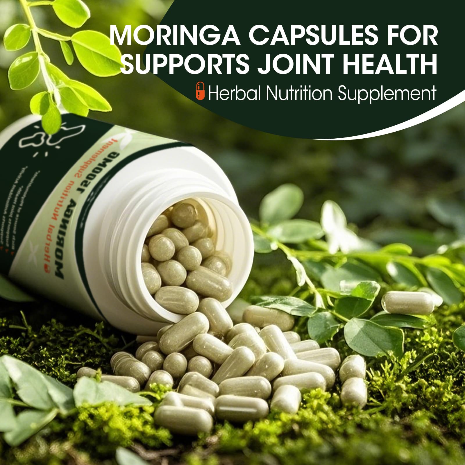 GreenPeople Moringa Capsules – 1500mg | 180 Vegan Capsules | Superfood for Energy, Immunity, Skin & Gut Health - GreenPeople
