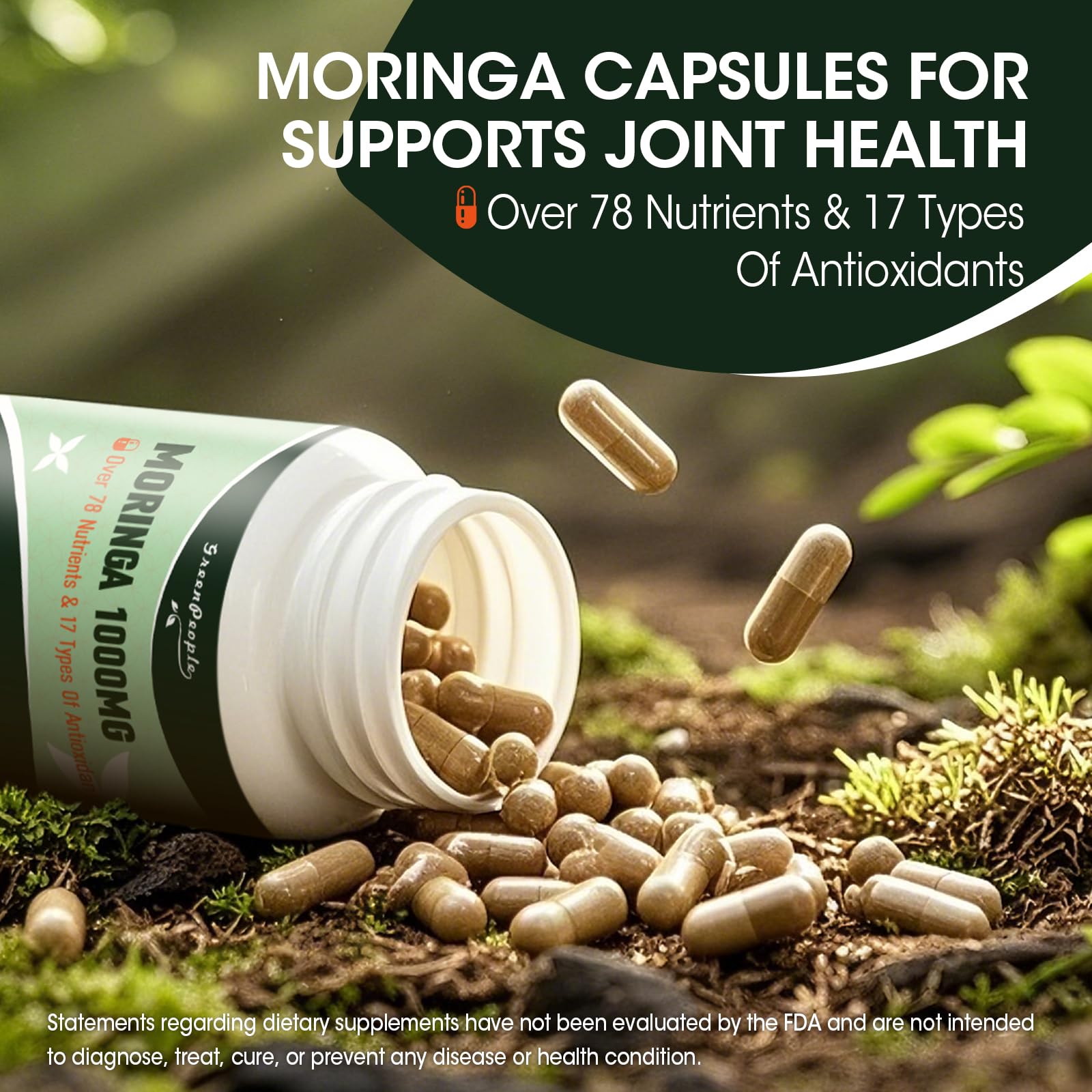 Liposomal Moringa Capsules 1500mg – 98% Absorption Superfood Supplement | Immune, Gut, Energy, Skin Support – 120 Vegan Capsules, Non-GMO - GreenPeople