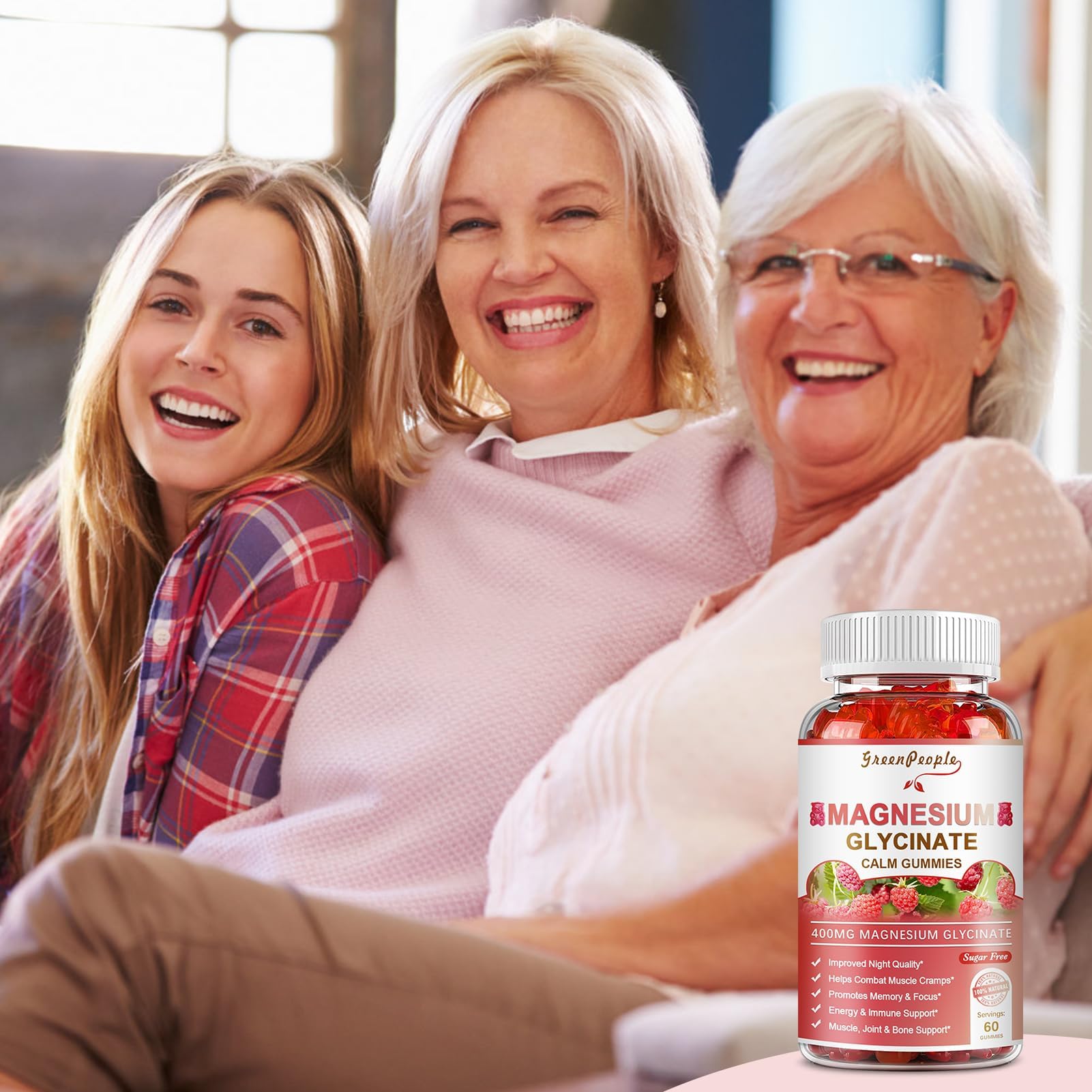 GreenPeople Magnesium Calm Gummies – Natural Raspberry, Sleep Support, Vegan & Sugar-Free - GreenPeople