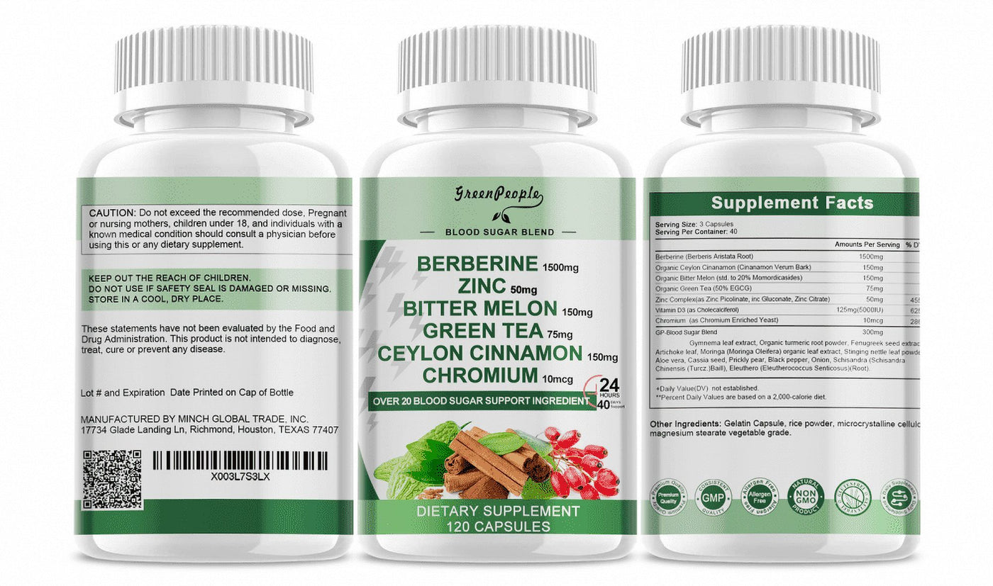 Green People Berberine Zinc Dietary Supplement Capsule