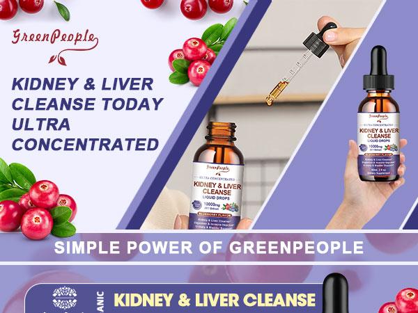 Kidney & Liver Cleanse Liquid Drops Blueberry Flavor for Digest