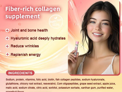 GREENPEOPLE Collagen Drinks | 2500mg Fish Collagen Peptides + Hyaluronic Acid + Vitamin B & C | Apple Flavor