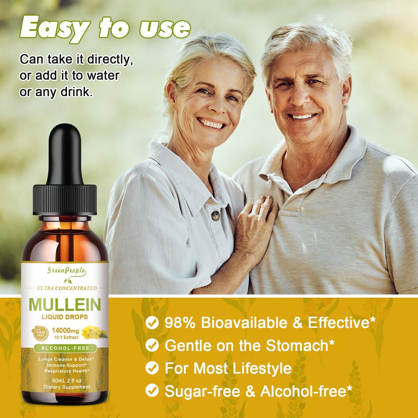 GreenPeople Mullein Leaf Extract Liquid Drops Supplement