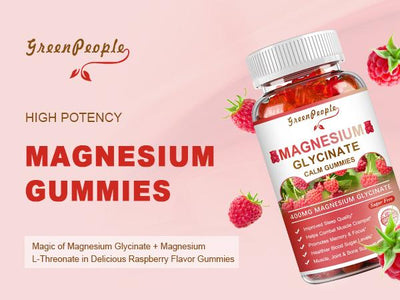 GREENPEOPLE Magnesium Calm Gummies 60 Count Natural Raspberry