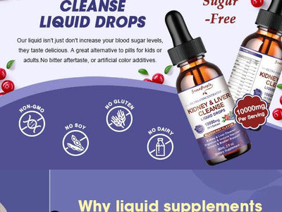 Kidney & Liver Cleanse Liquid Drops Blueberry Flavor for Digest