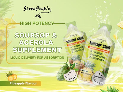 GreenPeople Soursop & Acerola Liquid Supplement Vitamin C Drink 10 Packets