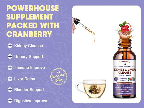 Kidney & Liver Cleanse Liquid Drops Blueberry Flavor for Digest