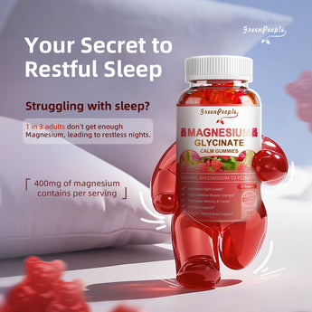 GREENPEOPLE Magnesium Calm Gummies Natural Raspberry For Sleep
