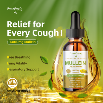 Mullein Leaf Liquid Drops – 13-in-1 Lung & Immune Herbal Formula, 2oz