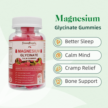 Magnesium Glycinate Gummies 400mg – Sleep Aid, Muscle & Nerve Support – Sugar-Free, Vegan Raspberry Flavor
