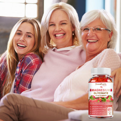 Raspberry Flavor Magnesium Glycinate Gummies for Sleep & Mood Support